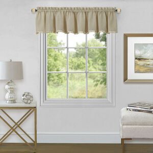 PowerSellerUSA Pom Pom Curtains, Perfect Valances for Windows, Semi Sheer